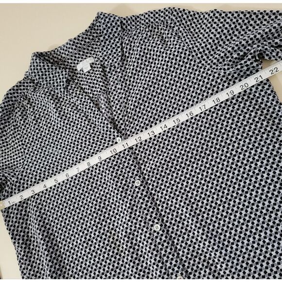 J.Jill Women's V-neck Button Down Collared Print Blouse - Picture 3 of 11